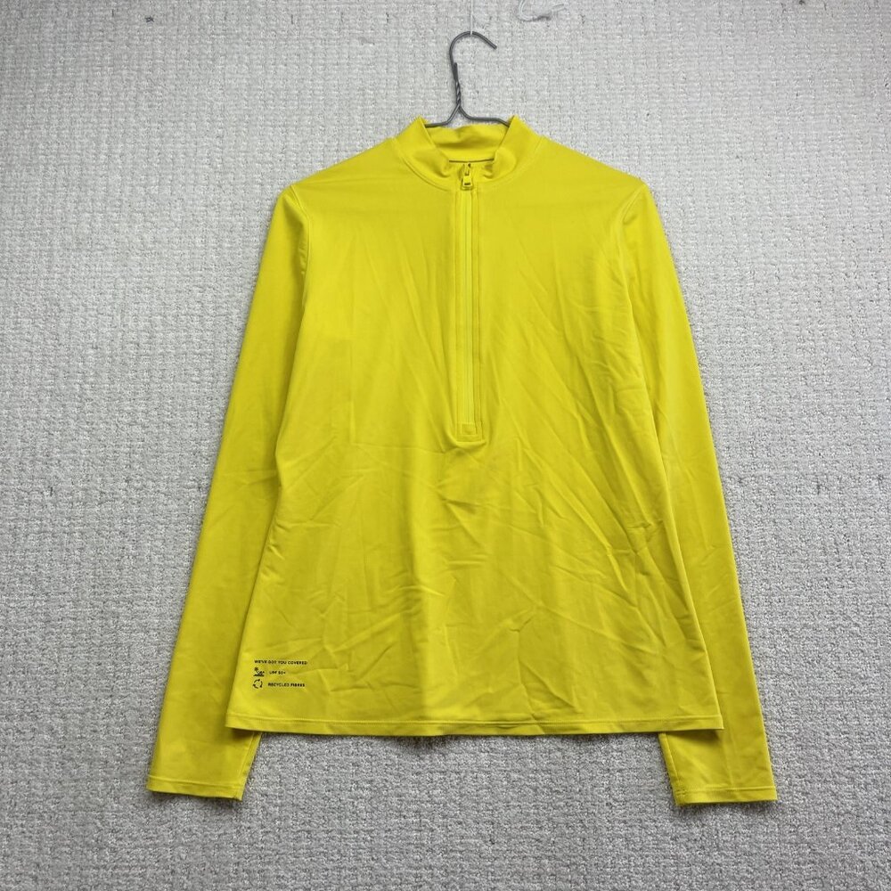 Tilley Long Sleeve 1/2 Zip Shirt UPF 50 Compression Nylon Wom M Golf Yellow
